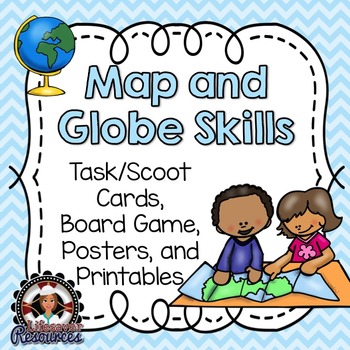 Preview of Map Skills Game, Reading Passages with Questions, and Posters