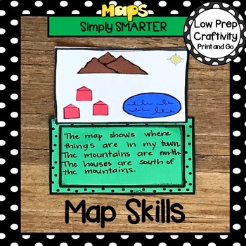 Preview of Map Skills Themed Cut and Paste Writing Craftivity