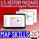 Map Skills - US History Reading Comprehension Passages - M