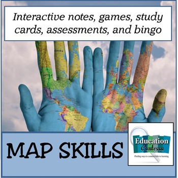 Preview of Map Skills Unit:  Make Geography Fun with Bingo!