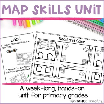 Preview of Map Skills Unit | Reading Maps Activities for Primary Grades