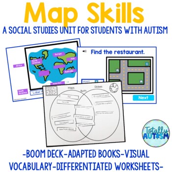 Preview of Map Skills Unit | Identify United States | Cardinal Directions | Special Ed