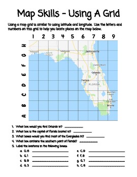 Preview of Map Skills Using A Grid