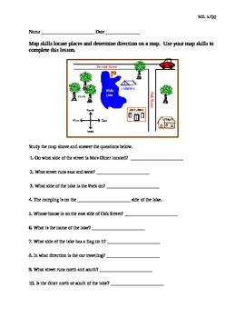 Preview of Map Skills Using Cardinal Directions