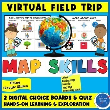 Preview of Map Skills Virtual Field Trip | Maps Activity | Me on the Map Where do I live?