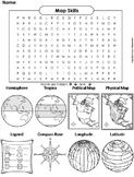 Map Skills Activity: Word Search Worksheet