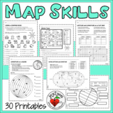 MAP SKILLS UPDATED Worksheets 30 Page Comprehensive Unit