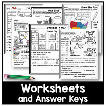 Map Skills Worksheets by Notman's Notebook | Teachers Pay Teachers