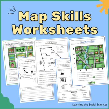Map Skills Worksheets: Compass Rose Equator Grids Continents More