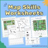 Map Skills Worksheets: Compass Rose, Equator, Grids, Conti