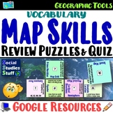Map Skills and Geographic Tools Vocab Review Puzzles and U