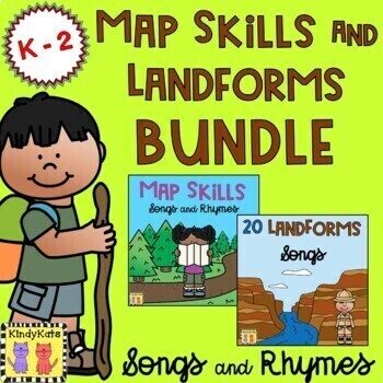 Preview of Beginning Map Skills and Landforms Circle Time Songs and Rhymes BUNDLE, Map Keys