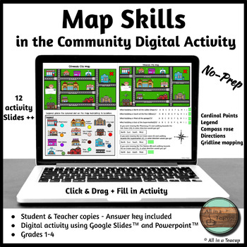 Preview of Map Skills in Community Digital Worksheet Digital Activities 