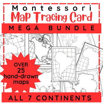 Preview of The Seven Continents Map Tracing Cards : MEGA BUNDLE!
