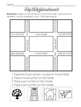 Map Worksheets: Symbols, Streets & Addresses, Globe & Map, & Continents