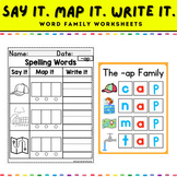 Map it worksheet + Word Family Mat