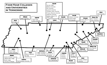 Map Of 4 Year Colleges And Universities In Tn By Megan Williams Tpt