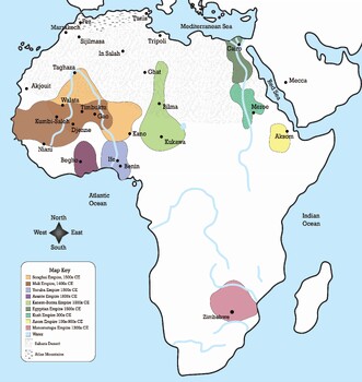 Map of African Kingdoms and Cities by Time Travel Teaching | TPT