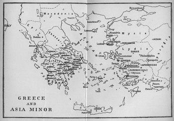 Preview of Map of Ancient Greece and Asia Minor with Ancient Tribes and Cities
