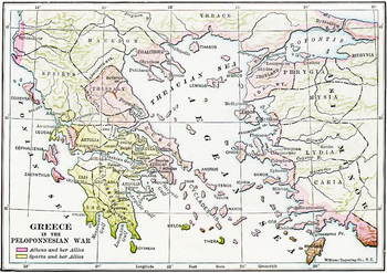 ancient map of peloponnesian peninsula