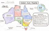 Map of Australia- Color, Cut, Paste Activity