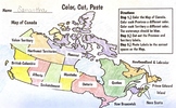 Map of Canada- Color, Cut, Paste Activity