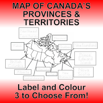 Preview of Map of Canada Provinces and Territories - Label and Colour