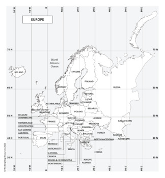 Map of Europe by Working Dog Resources | TPT