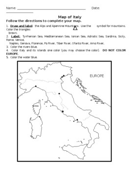 Preview of Map of Italy
