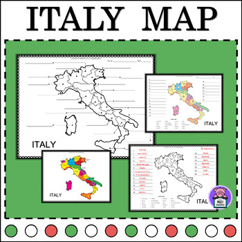 Preview of Map of Italy | Geography Map of Italy | Labeling the States | Map Quiz
