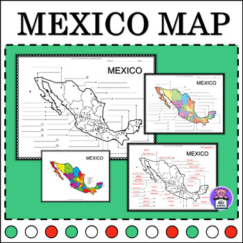 Preview of Map of Mexico | Geography Map of Mexico | Labeling the States | Map Quiz