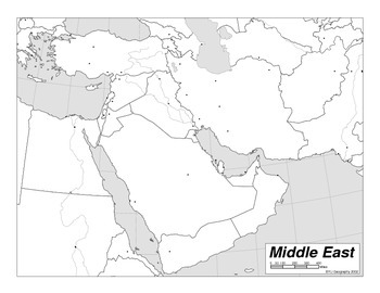 map of middle east blank