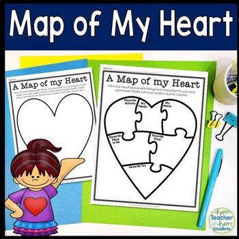 Preview of Map of My Heart template: 5 Options Included (Map of My Life)