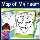 Map of My Heart Template | 5 Heart Options | Use as Writin