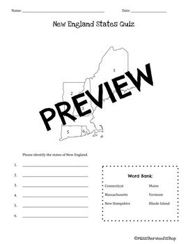 New England States Worksheets Teaching Resources Tpt