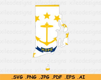 Rhode Island State Flag Clipart Digital Download SVG PNG JPG PDF Cut Files