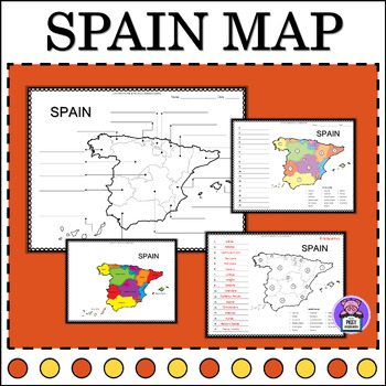 Preview of Spain Map Quiz Labeling the States | Numbered | Geography Map of Spain