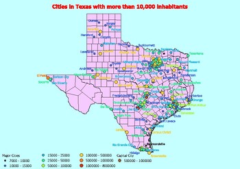 Map of large cities in the state of Texas ranked by population | TPT