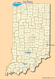 Map of major rivers and map of major lakes in the state of