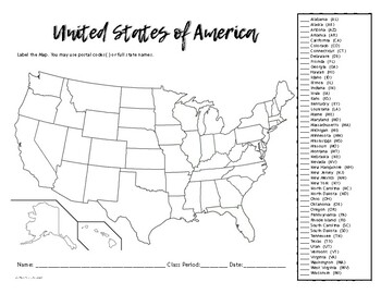 Map Of The United States Activity By Hooked On History Tpt