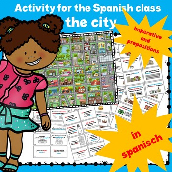 Preview of Map of the city, prepositions and imperative, activity in group.