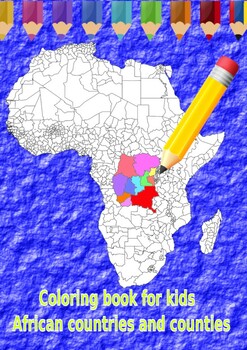 Preview of Map of the continent of Africa with Countries and Capitals Coloring book pages