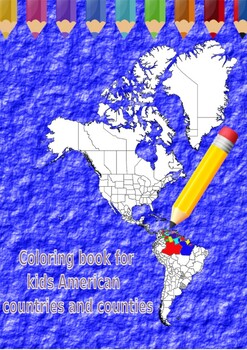 Preview of Map of the continent of North and South America with countries and capitals