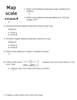 Map scale scavenger by Tessa Lauer | Teachers Pay Teachers