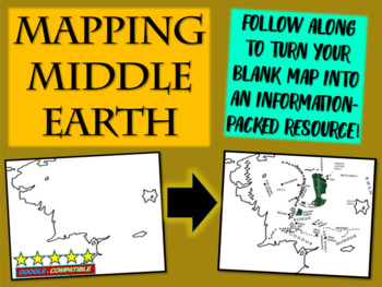 Preview of Map the Hobbit: a follow-along interactive PPT to help students map Middle Earth