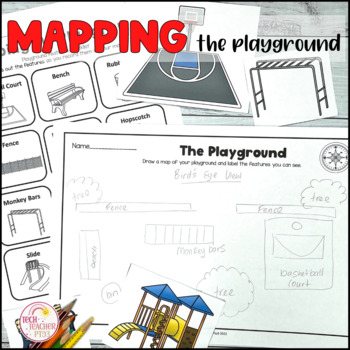 Preview of Map the Playground Geography Prepositional Map Making