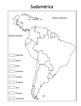 Mapa Sudamérica by Kelly Osorio | Teachers Pay Teachers