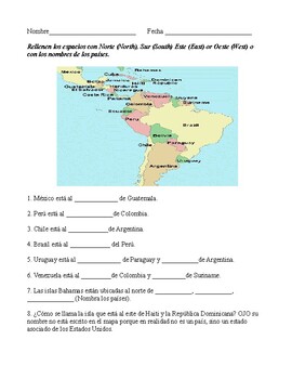 Preview of Mapa de Centro y Sud América
