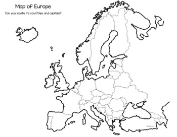 Mapa de Europa - Map of Europe para colorear. by profeCristina | TpT