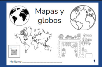 Preview of Mapas y globos - resources for geography unit in Spanish